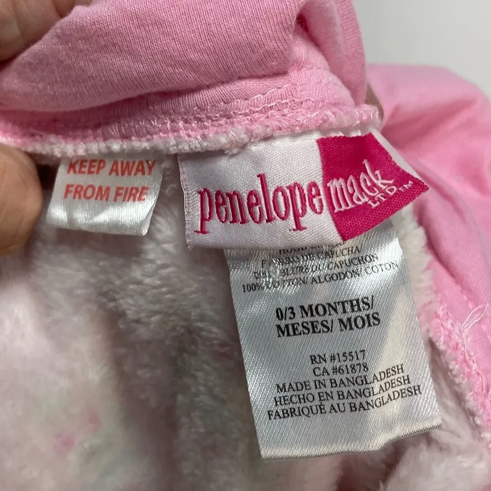 5 for $25🔥Penelope Mack Ballerina Bunny Fleece Jumpsuit Baby‎ 0-3M Footed